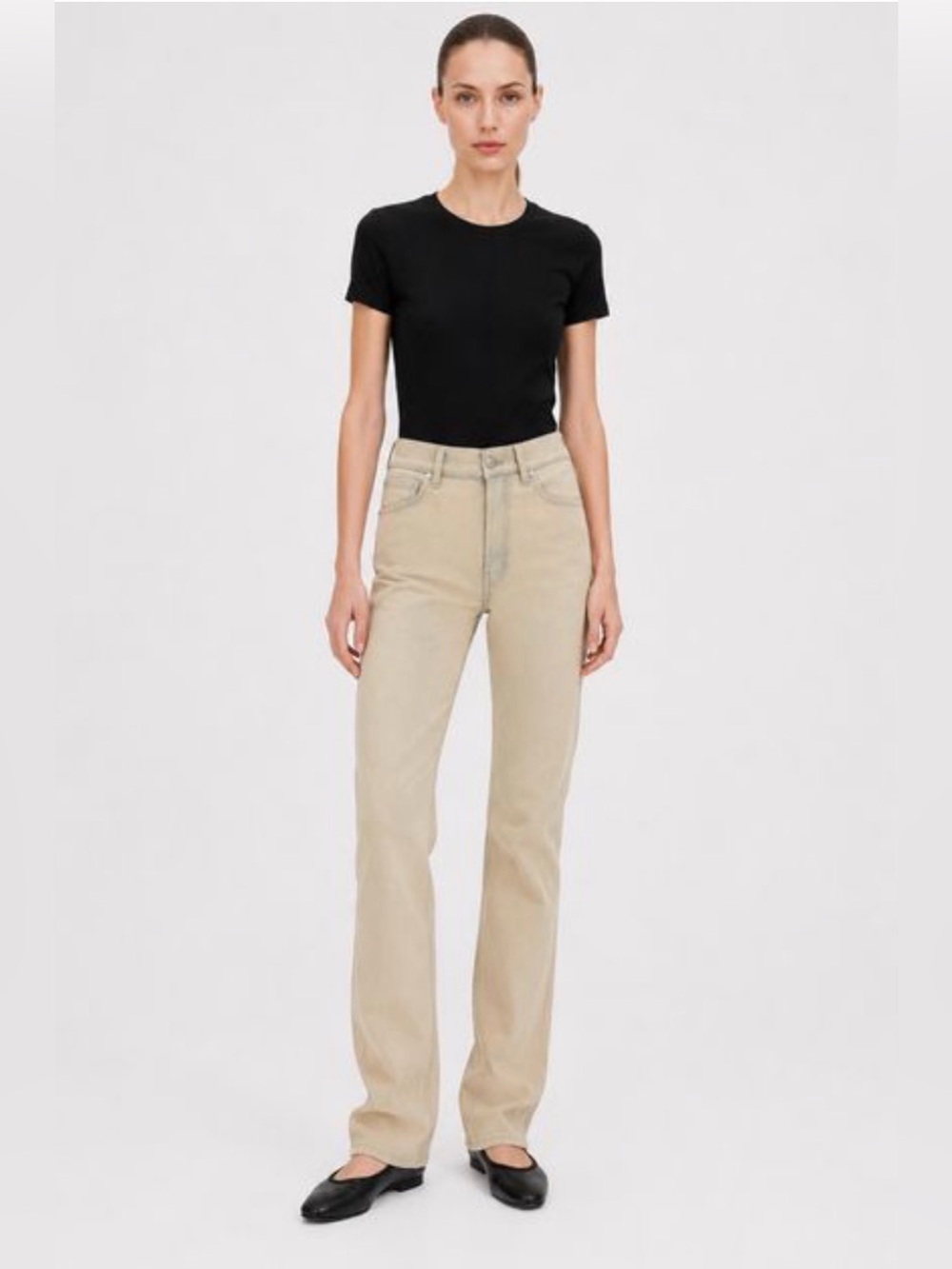 NWT Filippa K 93 Straight Jeans Beige Overdyed Size 33 Retro 90s
